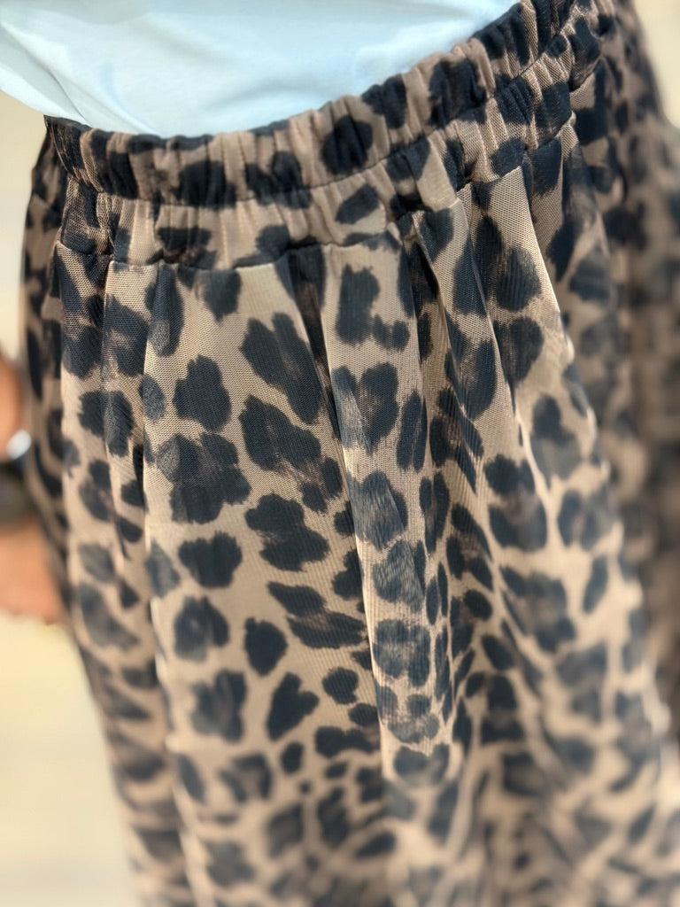 Gonna in tulle stampa animalier