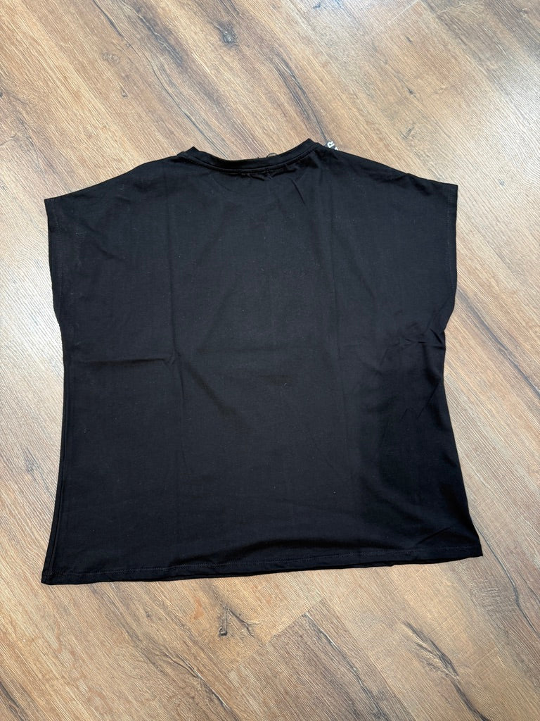 T-shirt con stampa cuore animalier