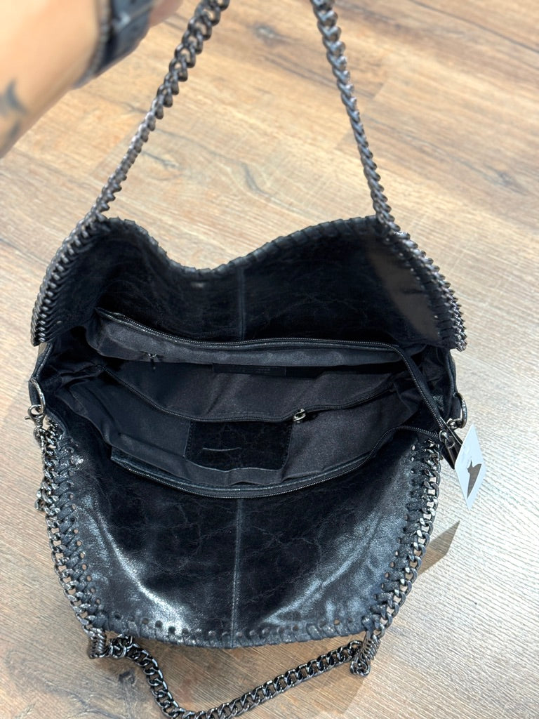 Borsa in pelle con catena