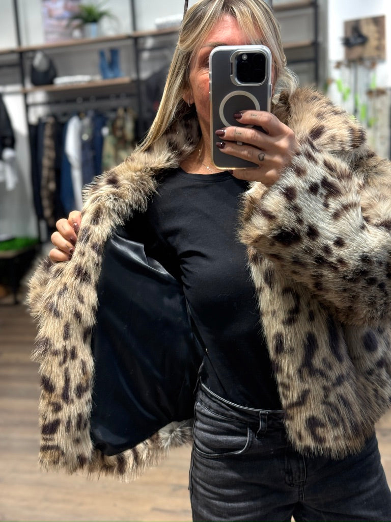 Giacca pelliccia ecologica animalier