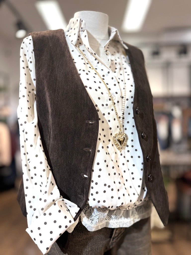 Gilet in tessuto velluto liscio