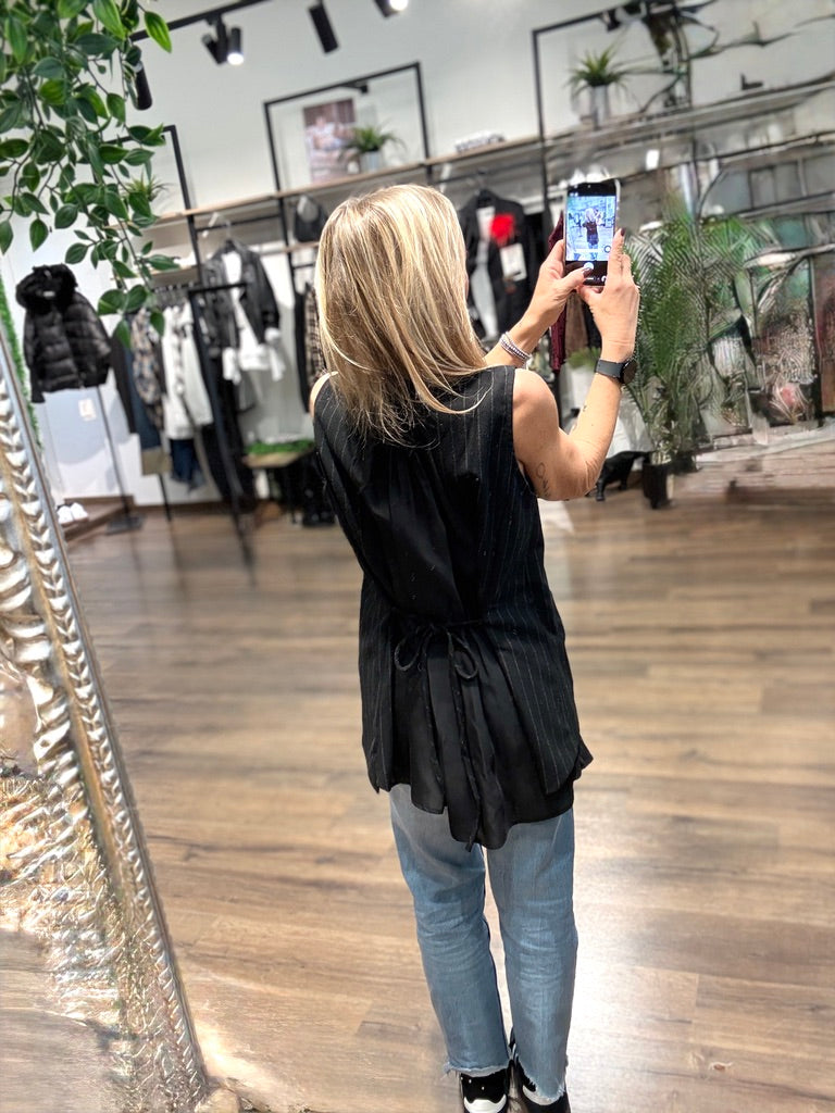 Gilet in tessuto gessato