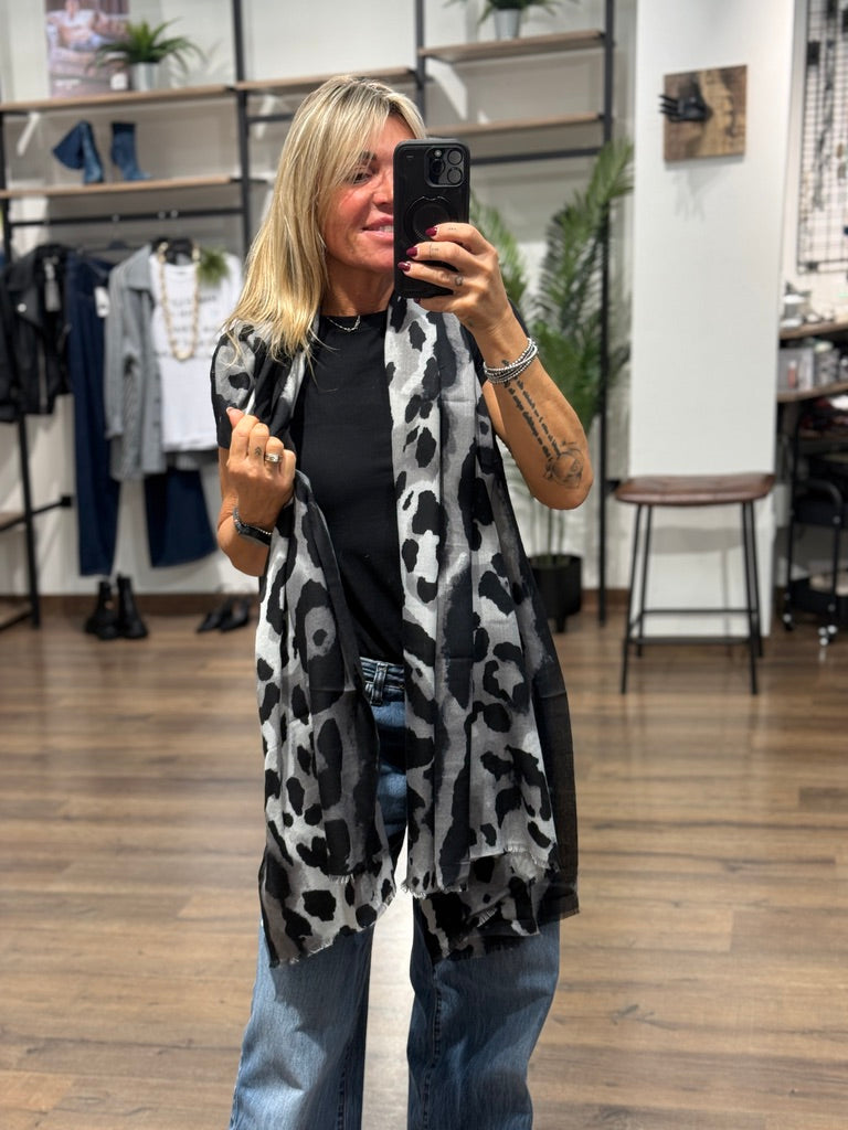 Sciarpa medio peso fantasia leopard