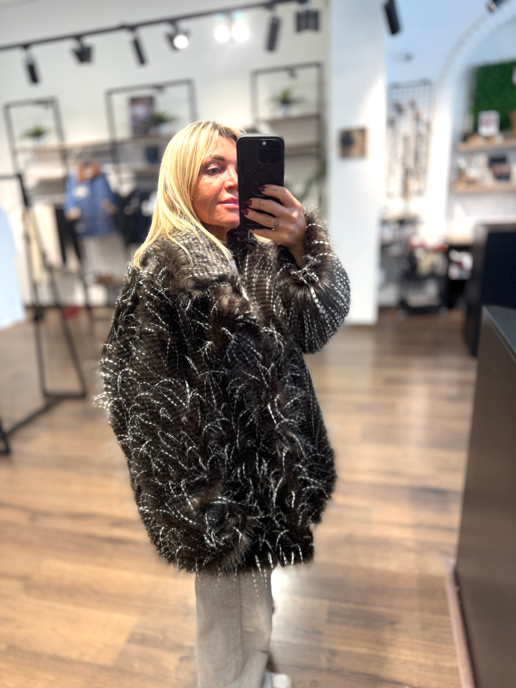 Giacca in ecopelo sfumato