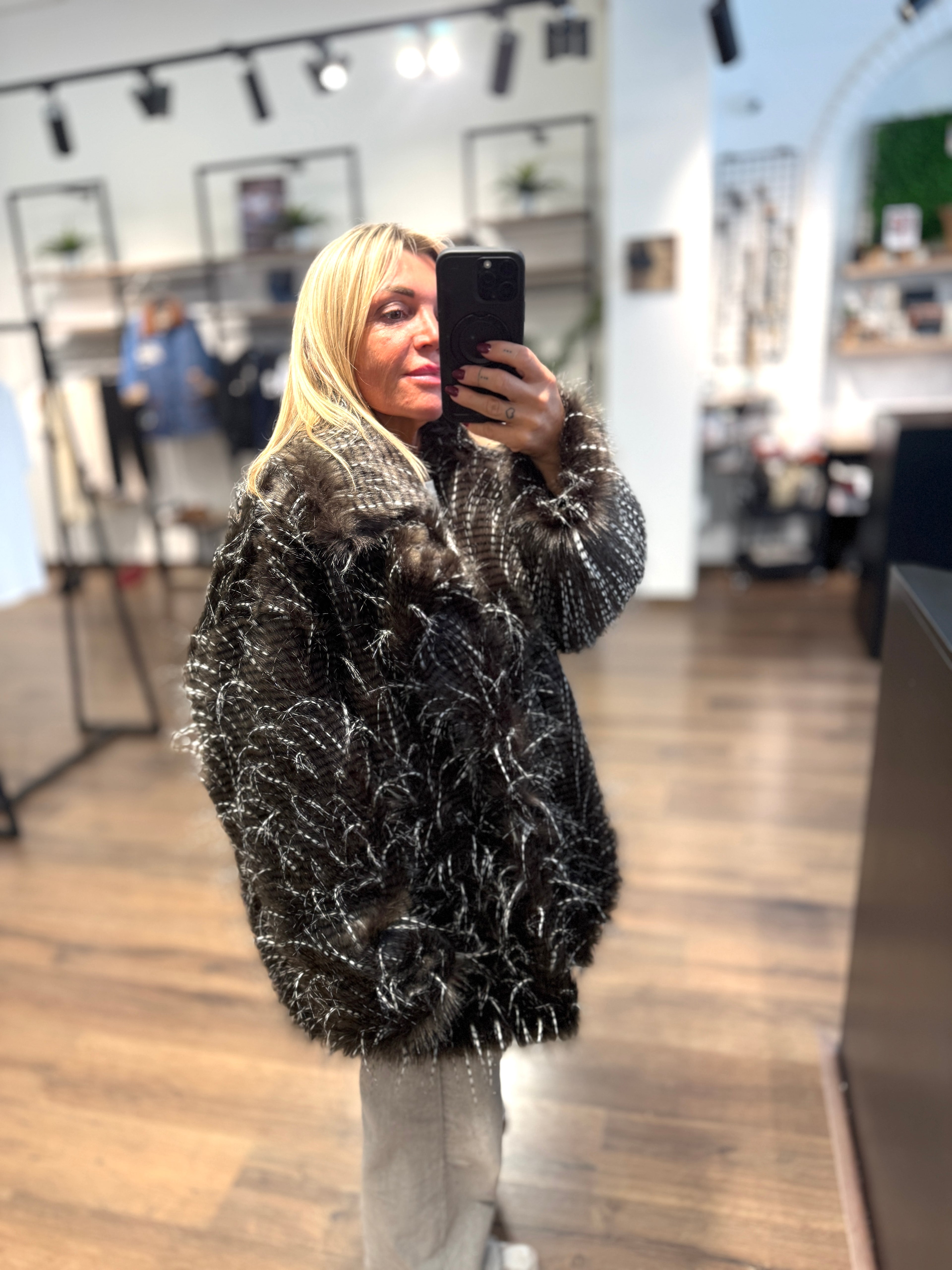 Giacca in ecopelo sfumato