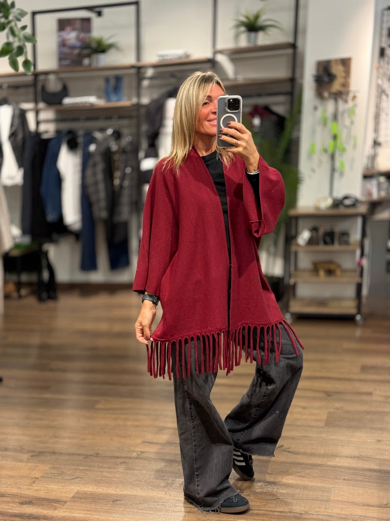 Cardigan lungo con frange