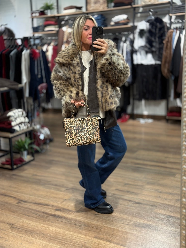 Giacca pelliccia ecologica animalier