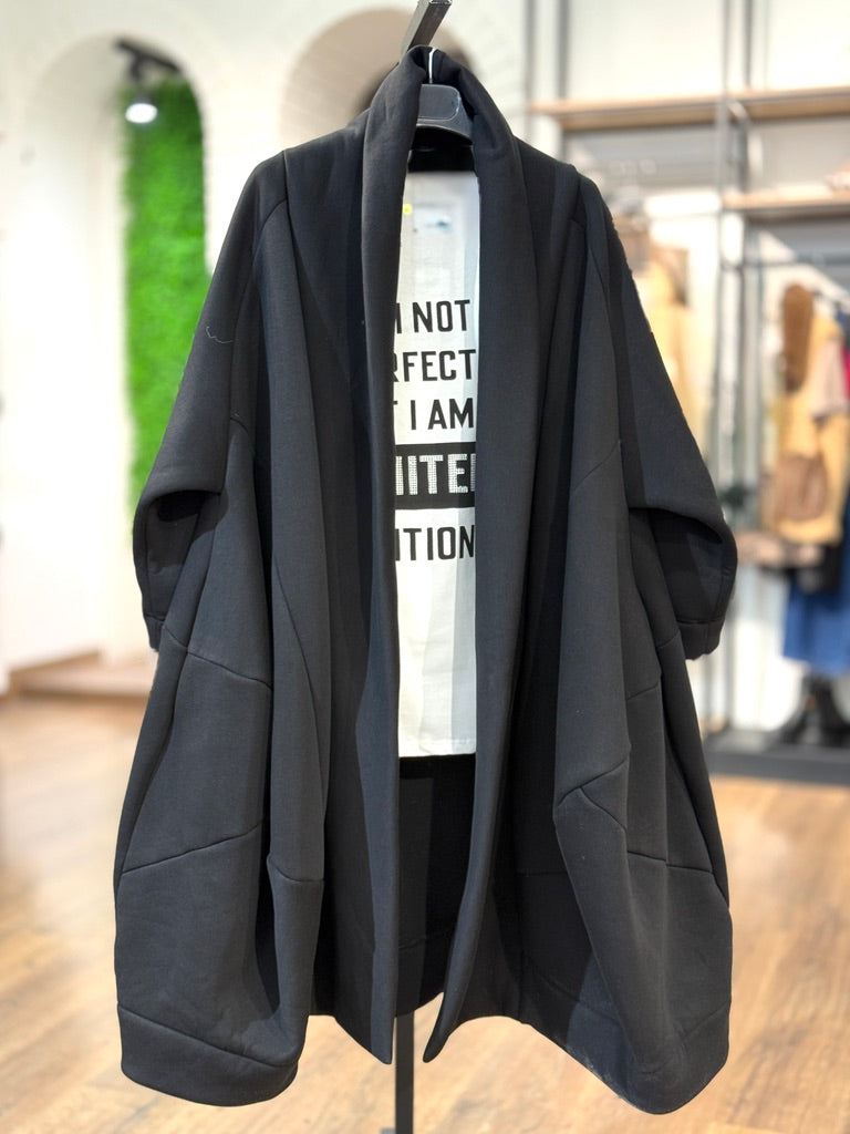 Cappotto lungo in felpa nera