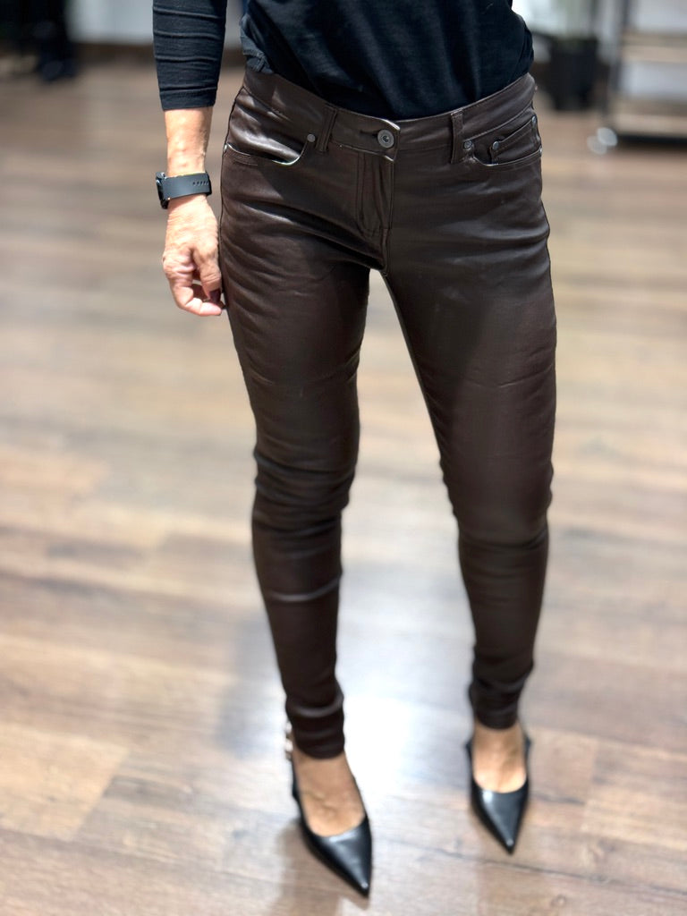 Pntalone Jeggings 5 tasche in ecopelle