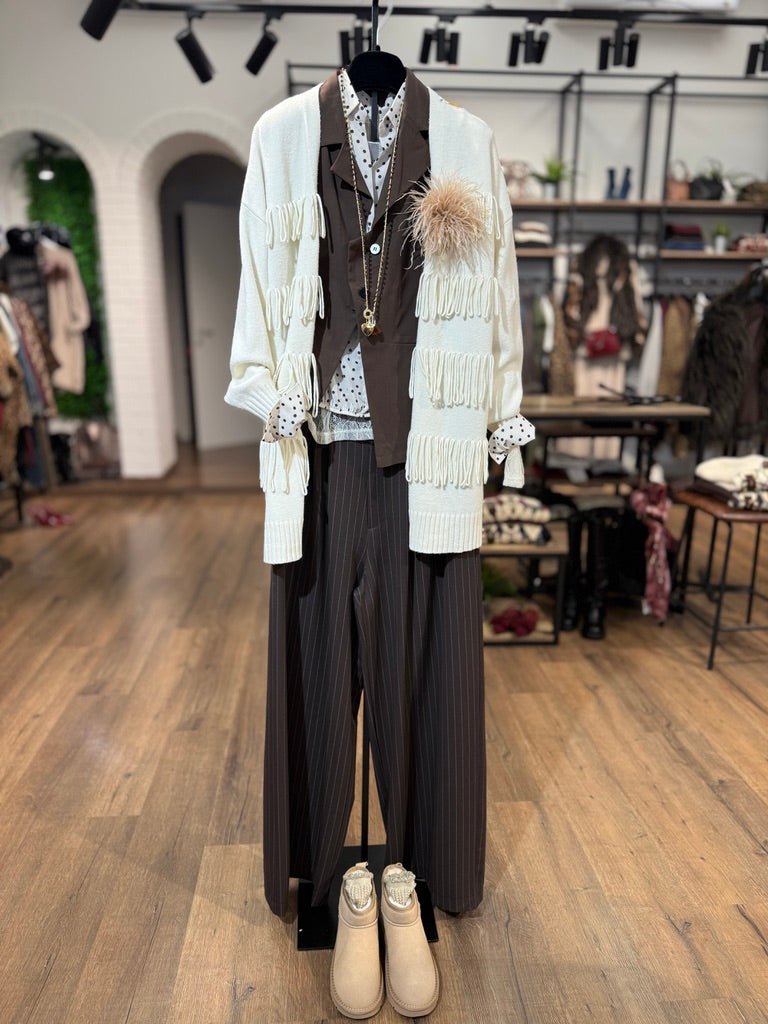 Cardigan scollo a V con taschino