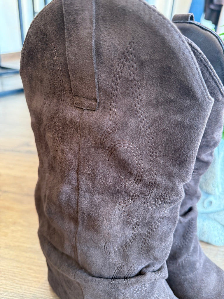 Stivale Texano in tessuto scamosciato