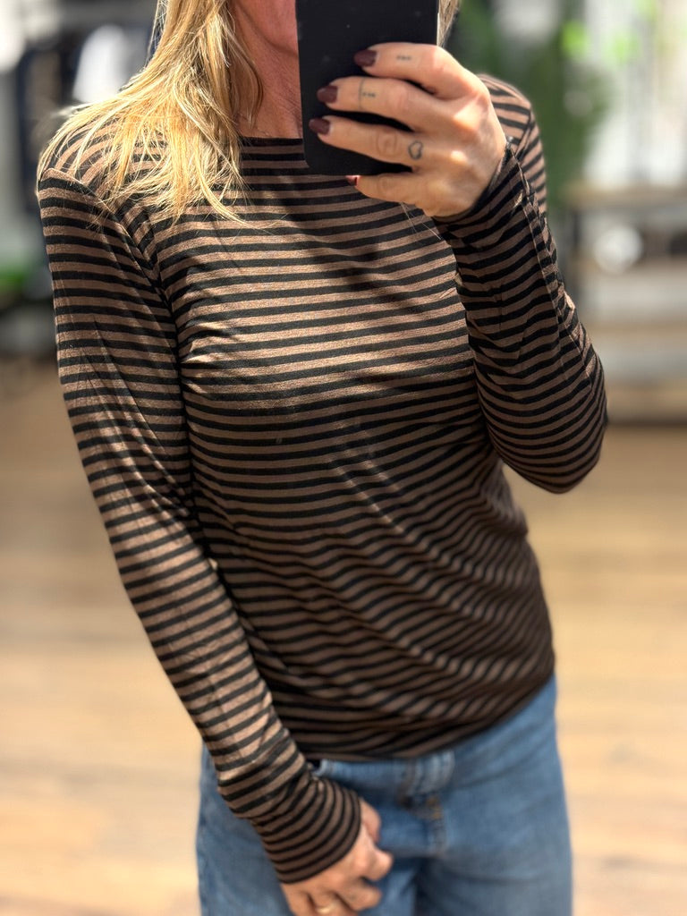 Tshirt basic misto cashmere righe