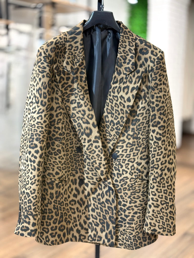 Blazer animalier doppiopetto