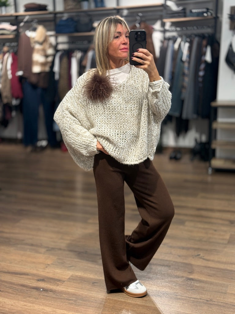 Pantalone calda viscosa con laccio