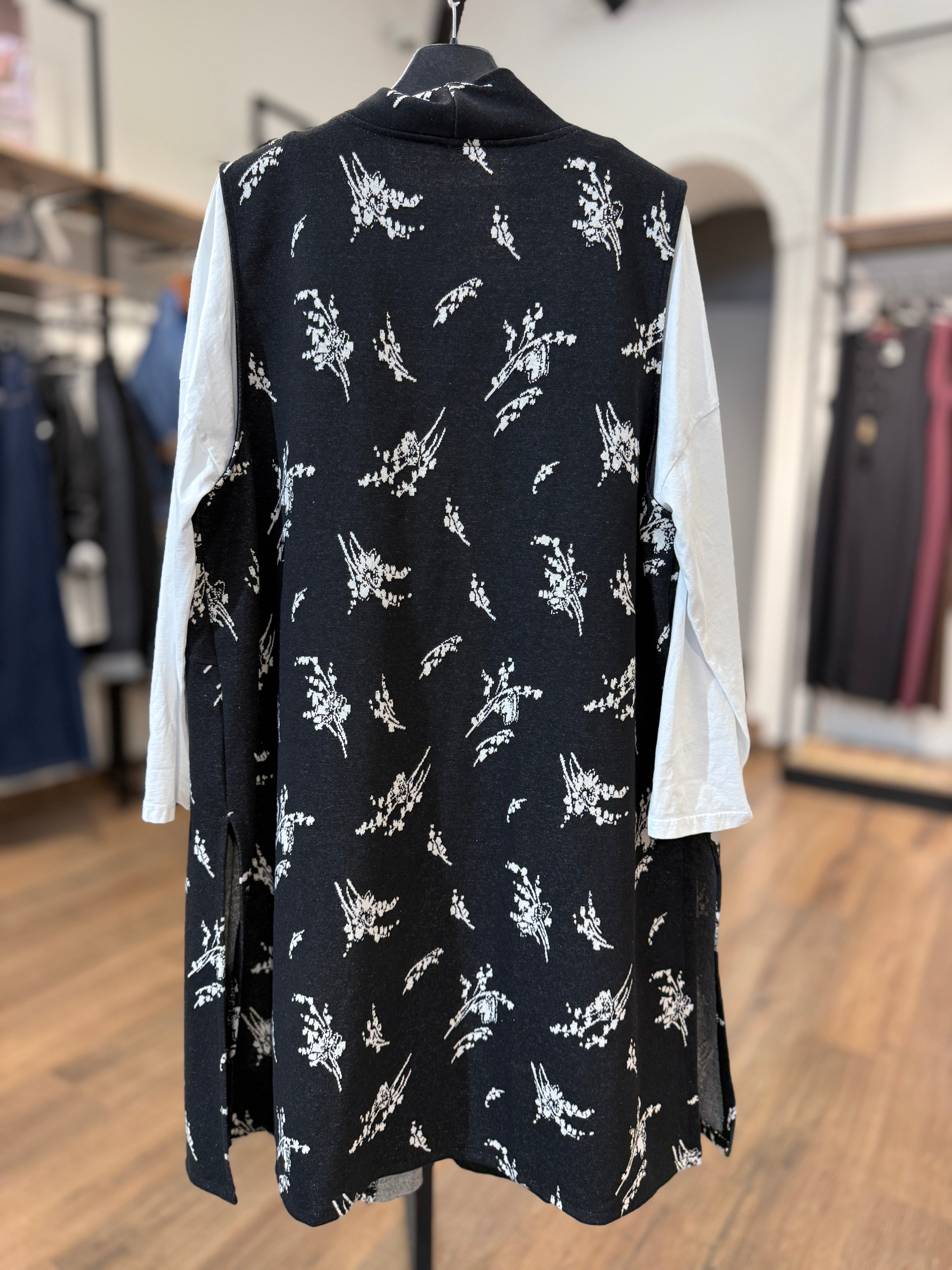 Gilet lungo con stampa