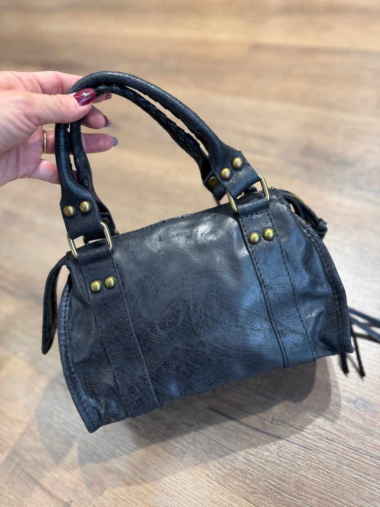 Borsa mini in pelle con rivetti