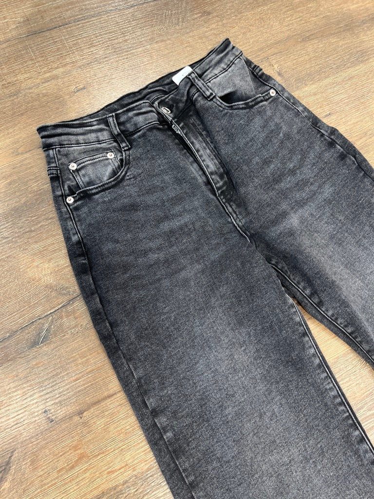 Jeans a gamba larga grigio scuro