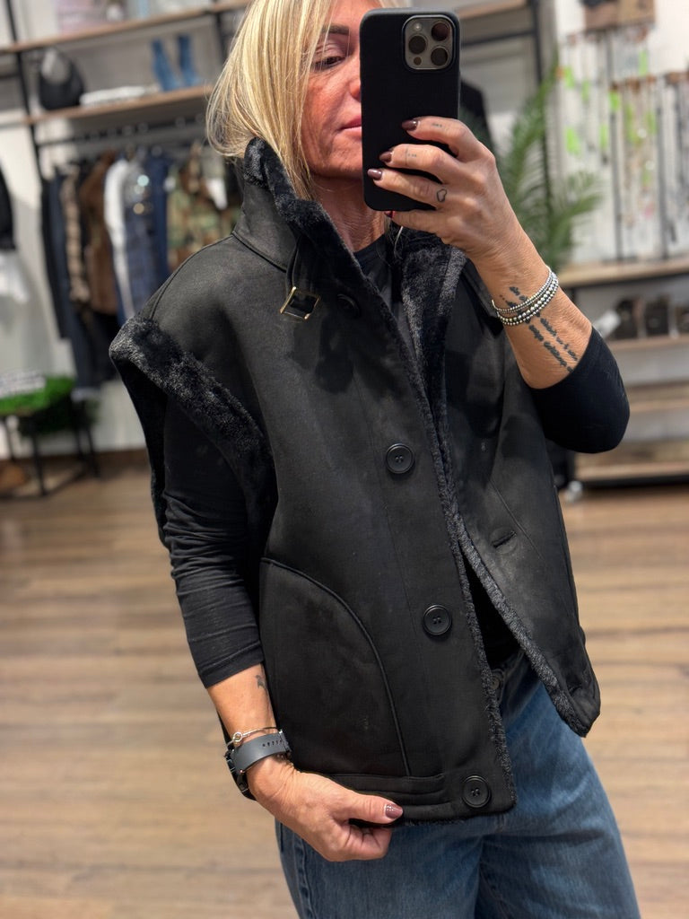 Gilet montone collo coreana