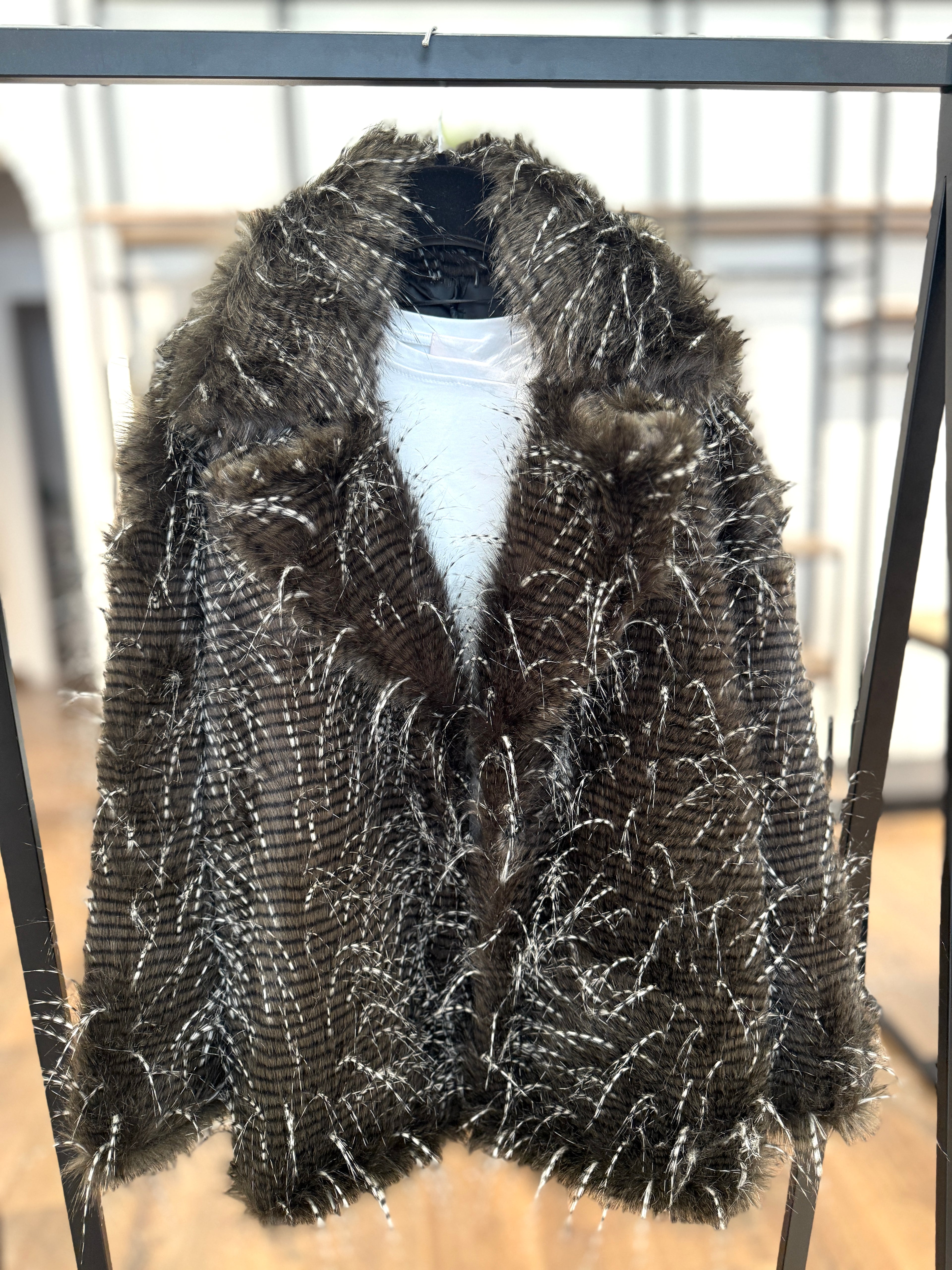 Giacca in ecopelo sfumato