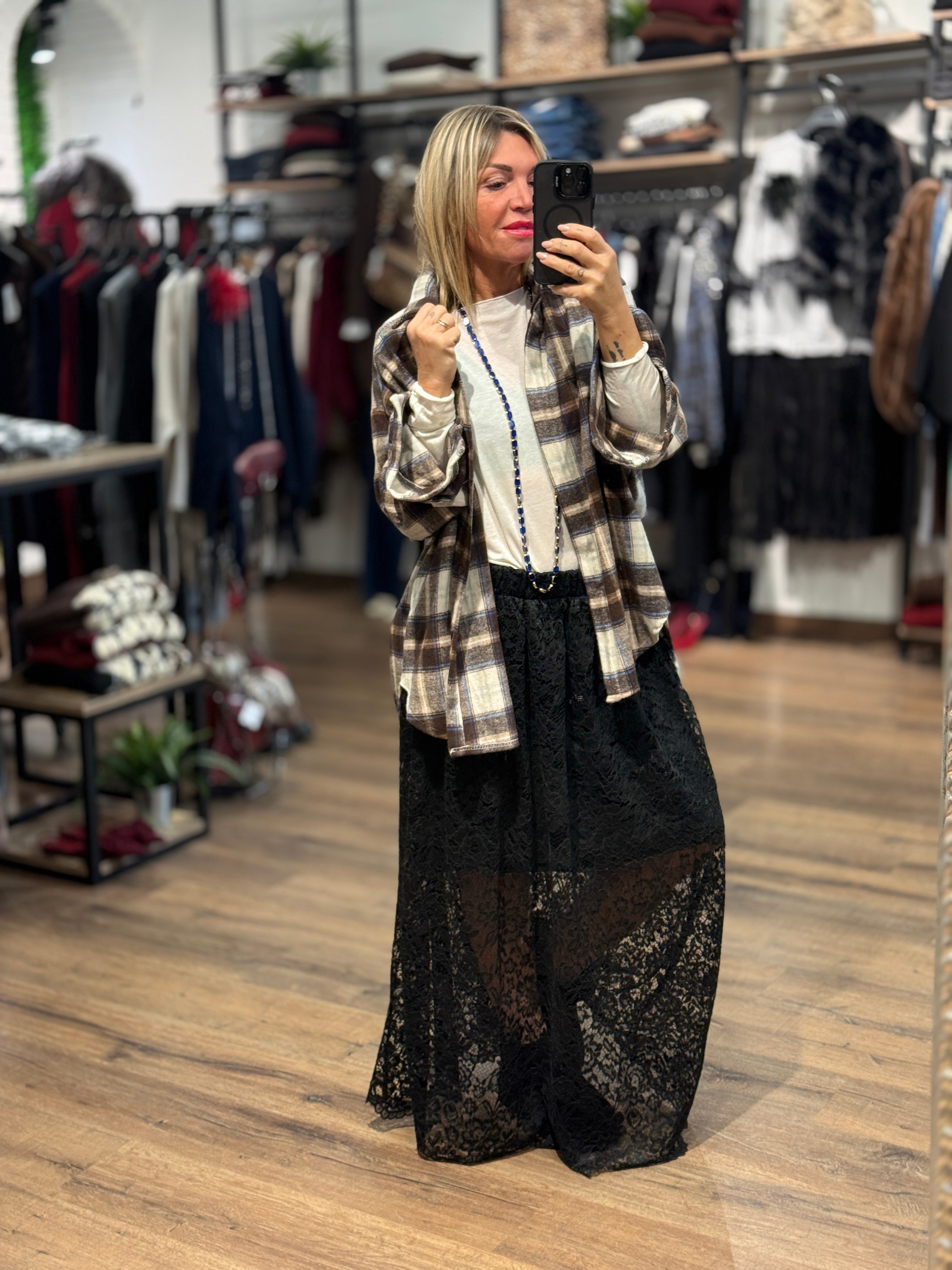 Camicia a quadri flanella azzurra