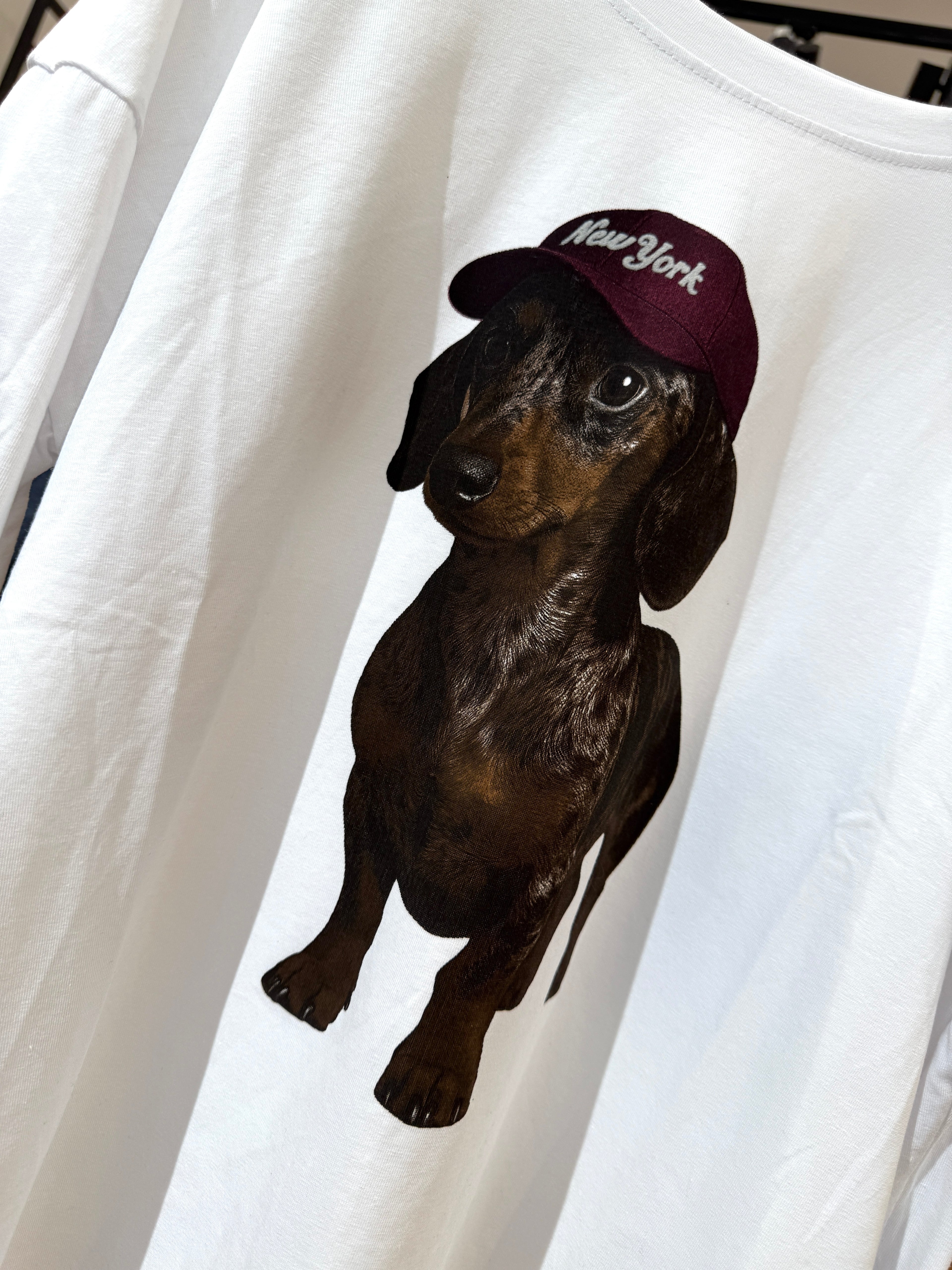 T-shirt manica lunga con stampa bassotto