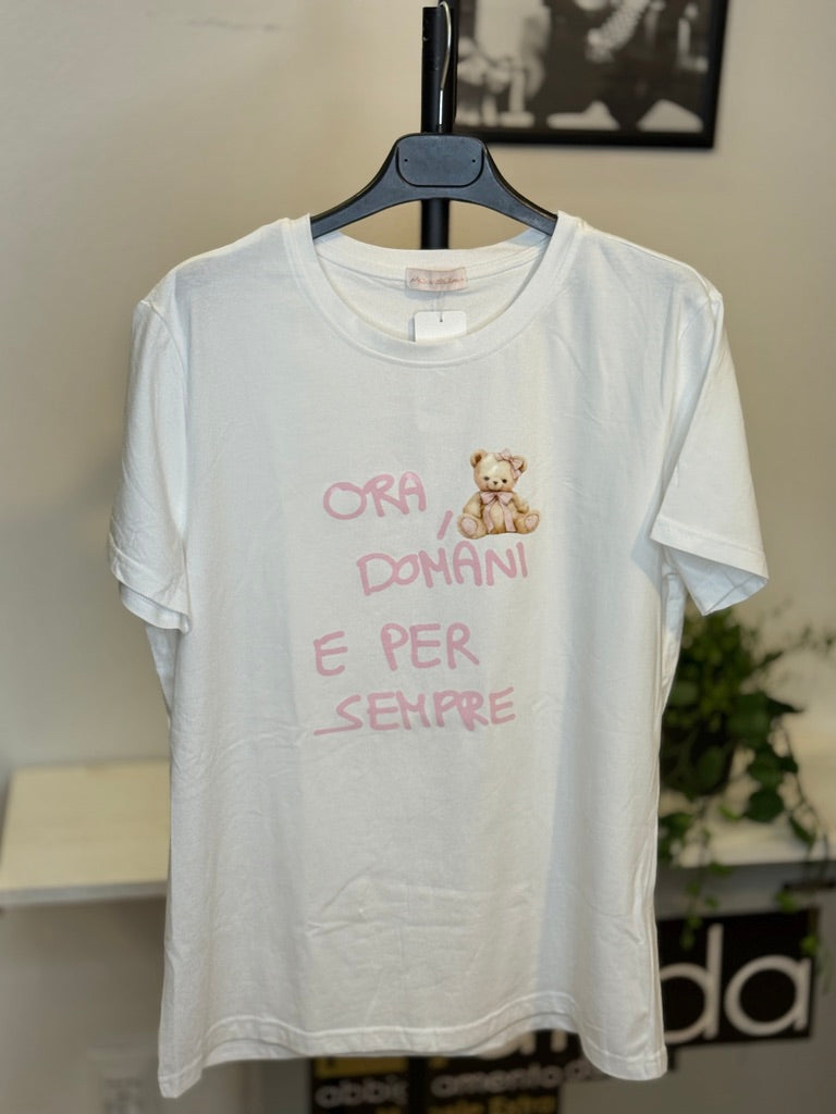 Tshirt con orsetto sul rosa