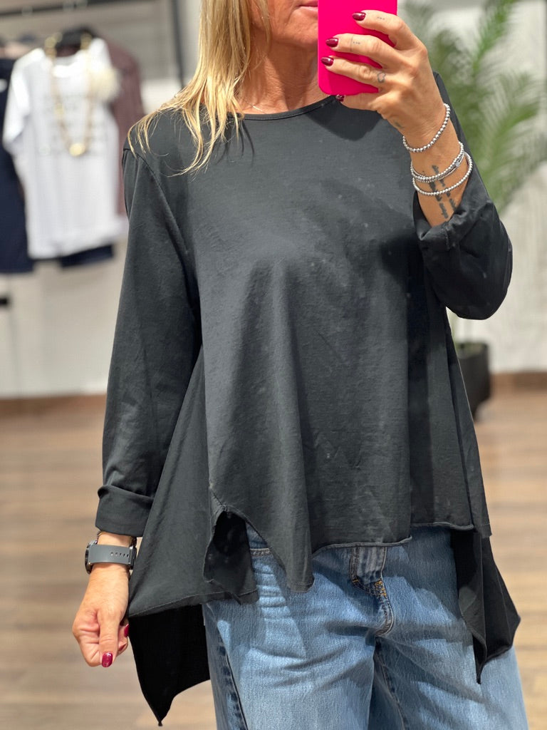 T-shirt in cotone manica lunga