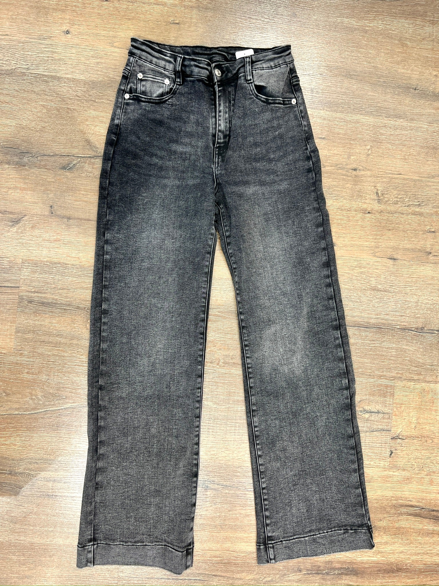 Jeans a gamba larga grigio scuro