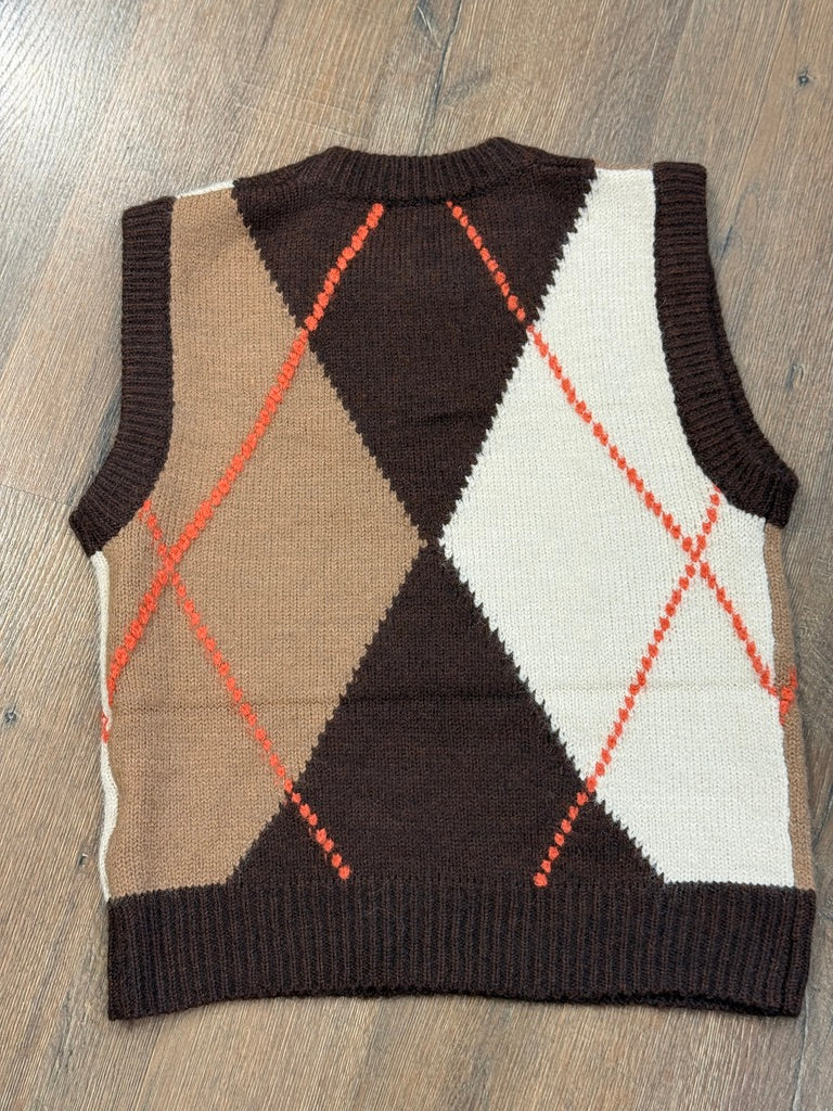 Gilet in maglia a rombi