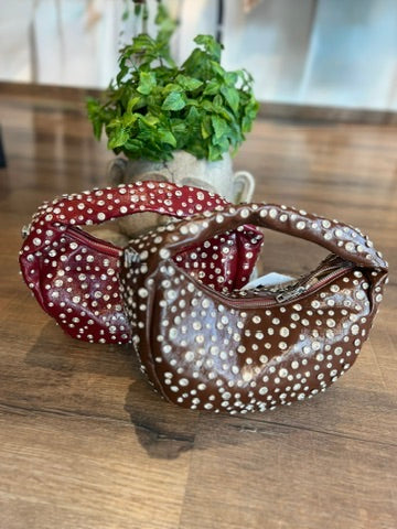 Borsa a mezzaluna con brillantini