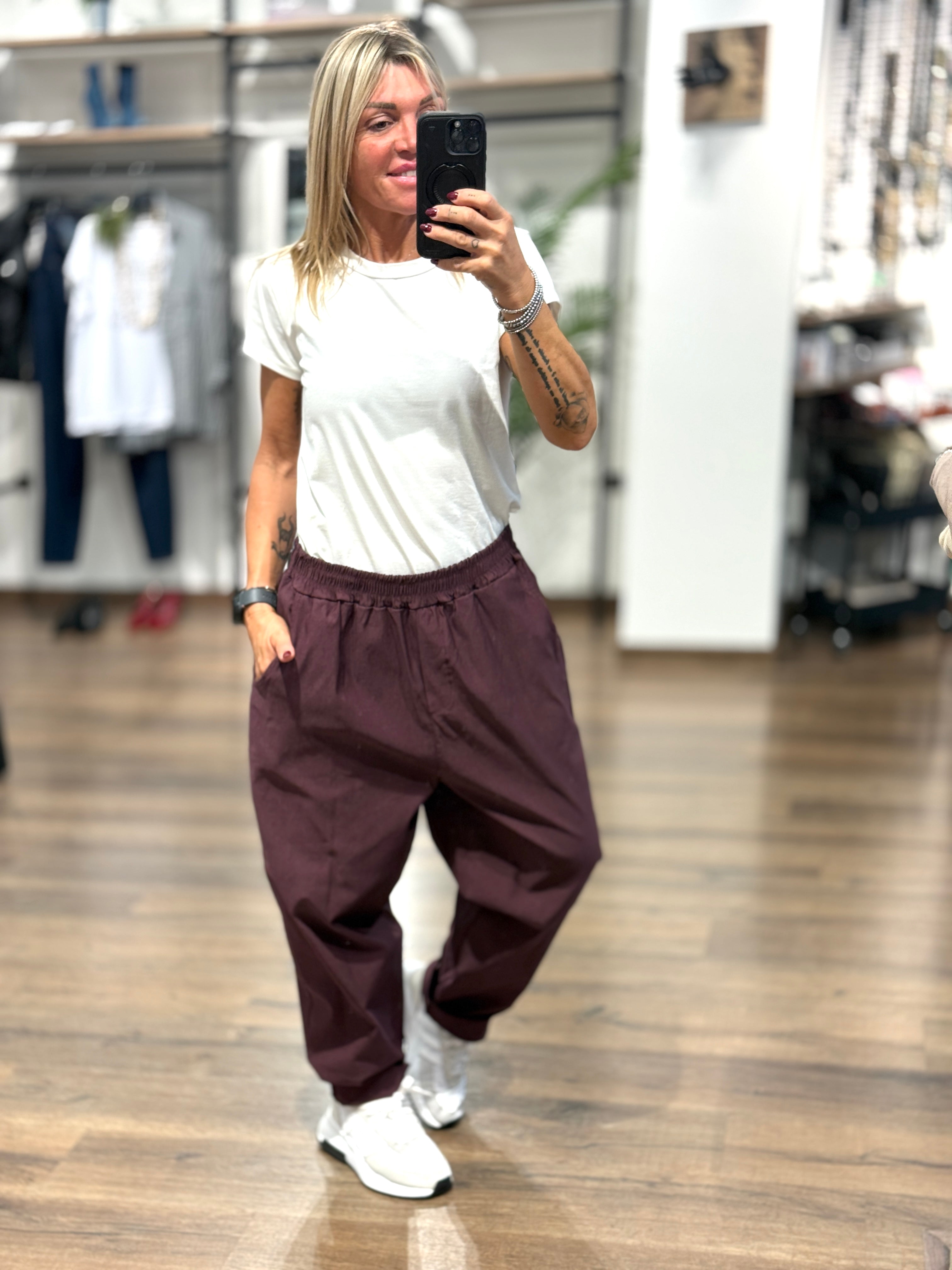 Pantalone con elastico baggie morbido