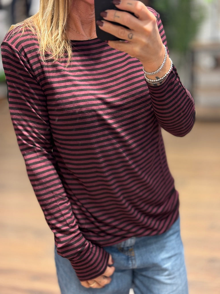 Tshirt basic misto cashmere righe