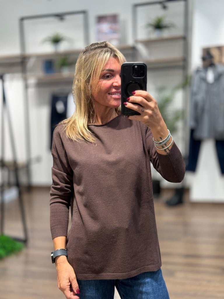 Maglia caldo cotone basica dal taglio morbido