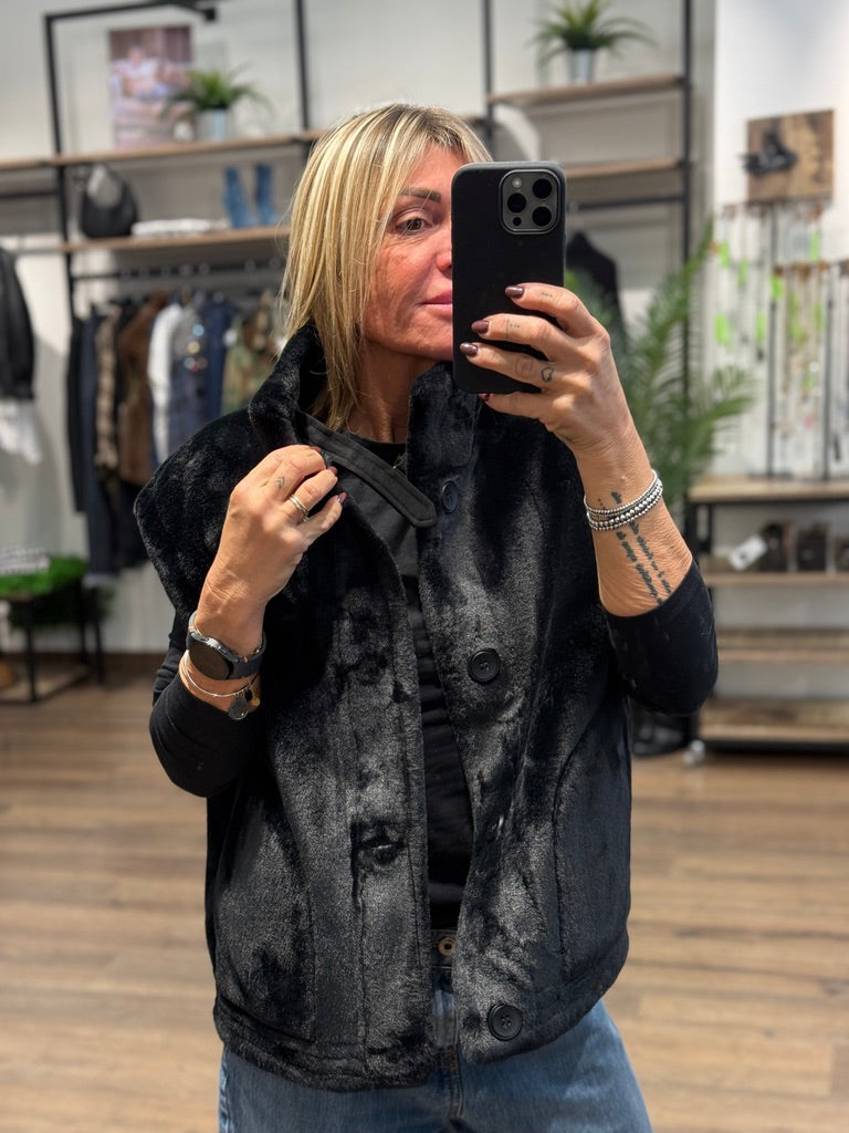 Gilet montone collo coreana