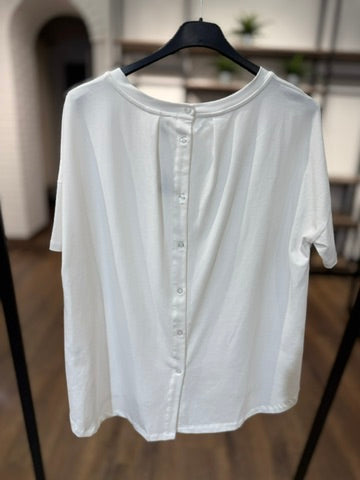 T-shirt manica corta con bottoni dietro
