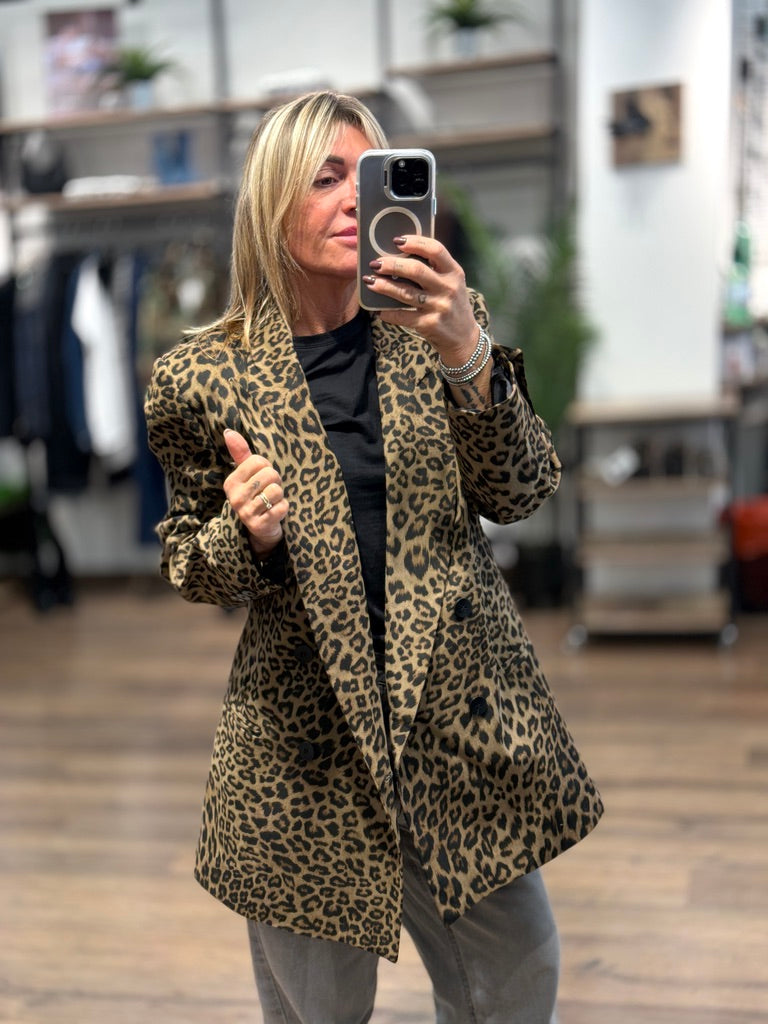 Blazer animalier doppiopetto