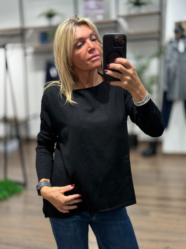 Maglia caldo cotone basica dal taglio morbido