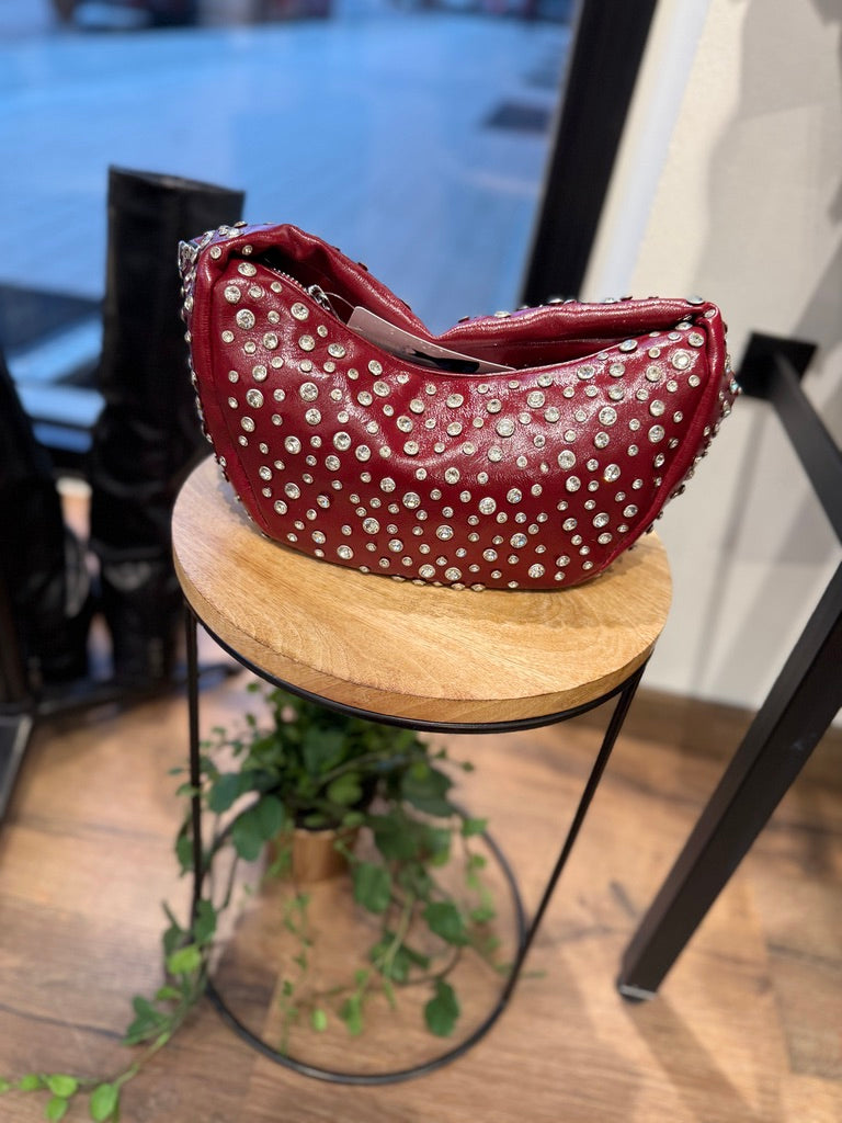 Borsa a mezzaluna con brillantini