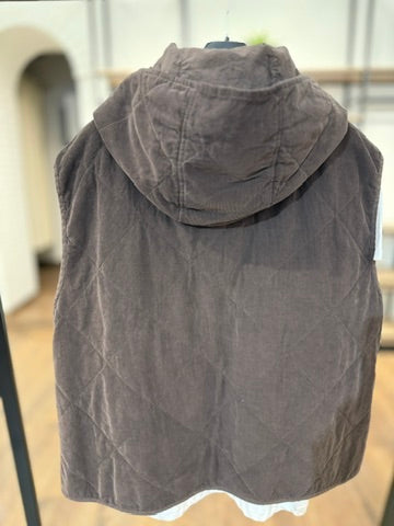 Gilet primo peso con cappuccio