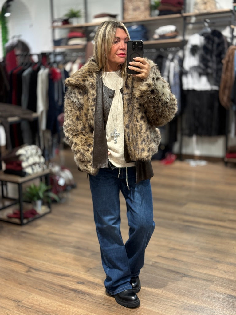 Giacca pelliccia ecologica animalier