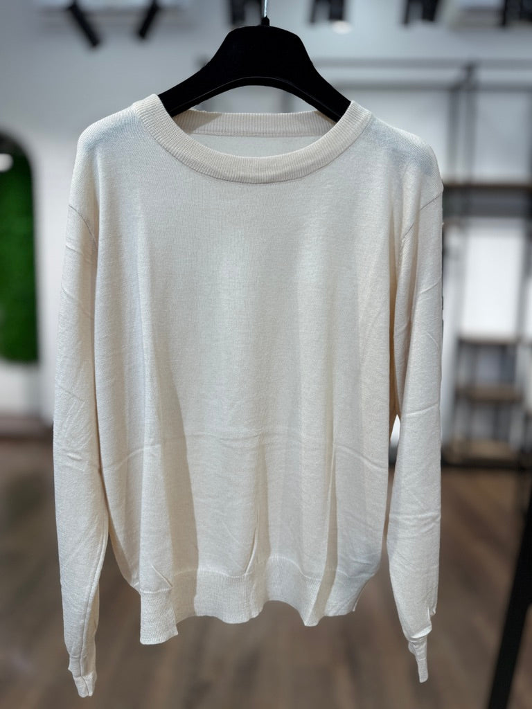 Maglia basica girocollo misto cachemire