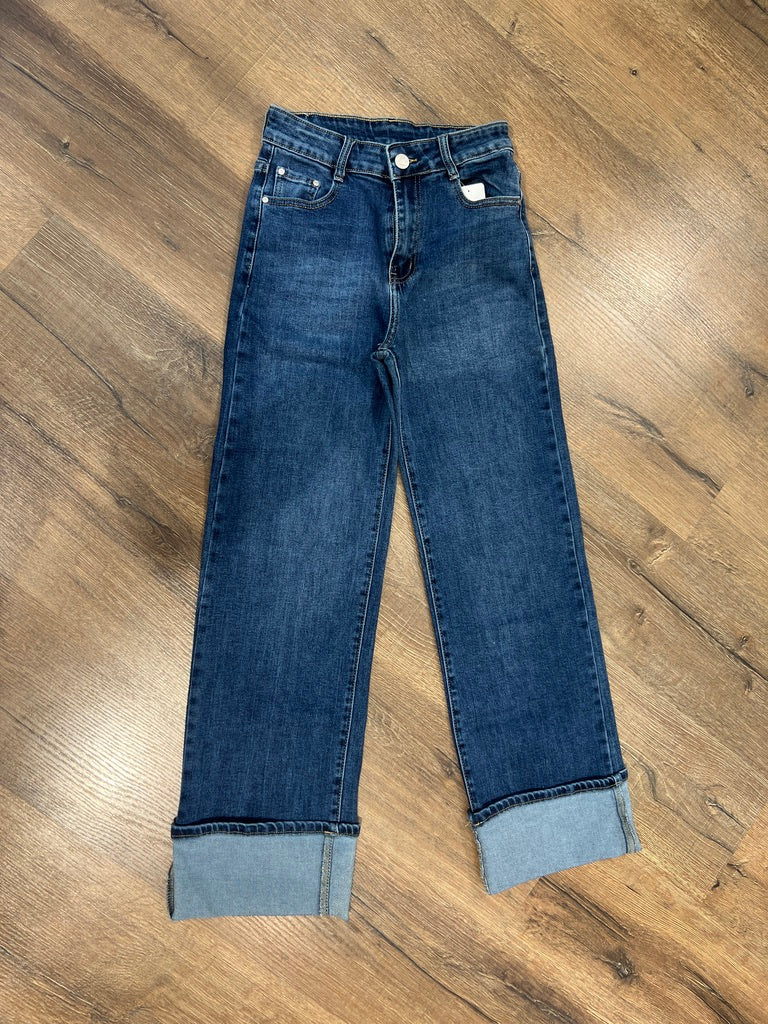 Jeans con risvolto