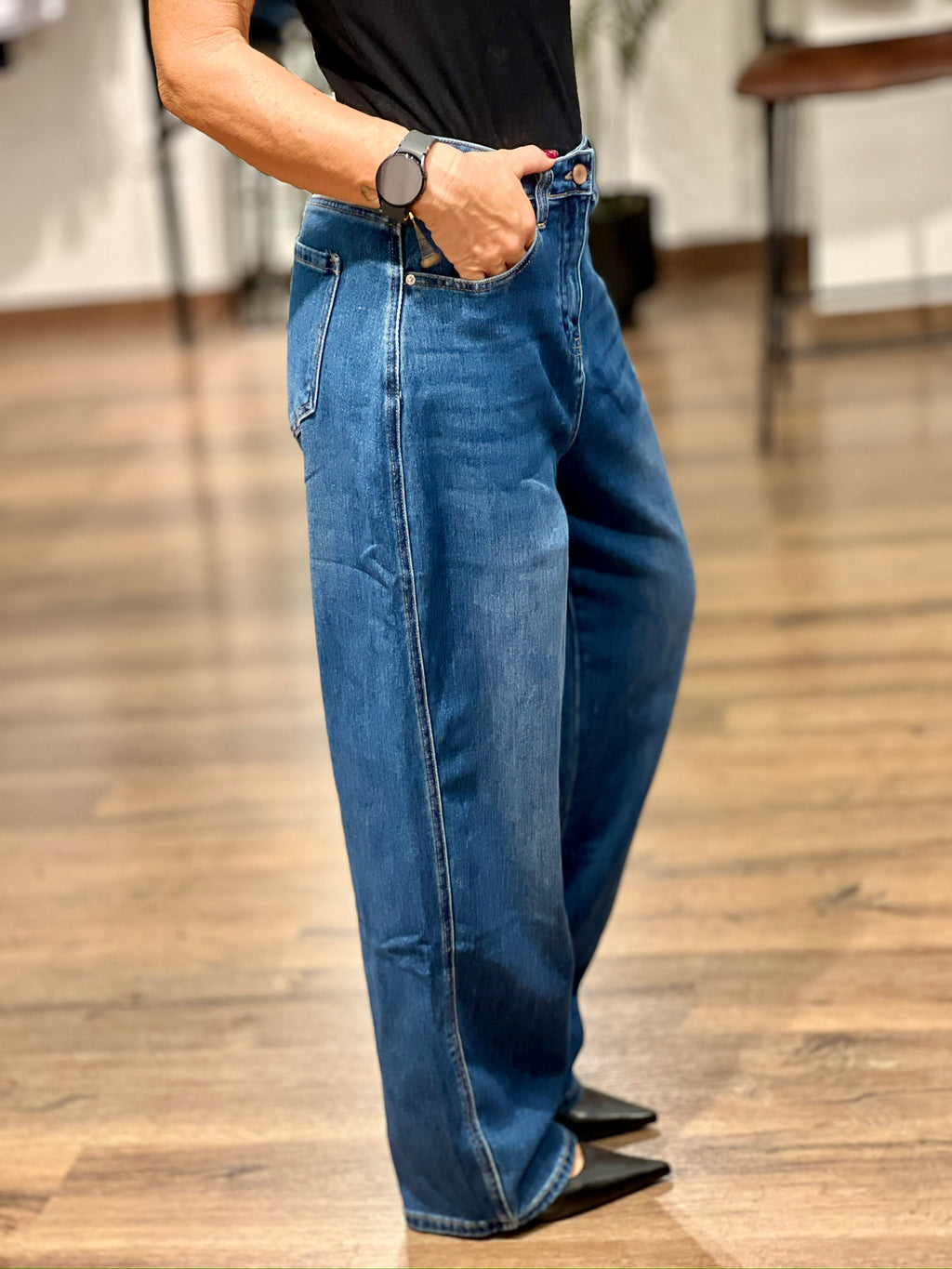 Jeans baggy blu slavato