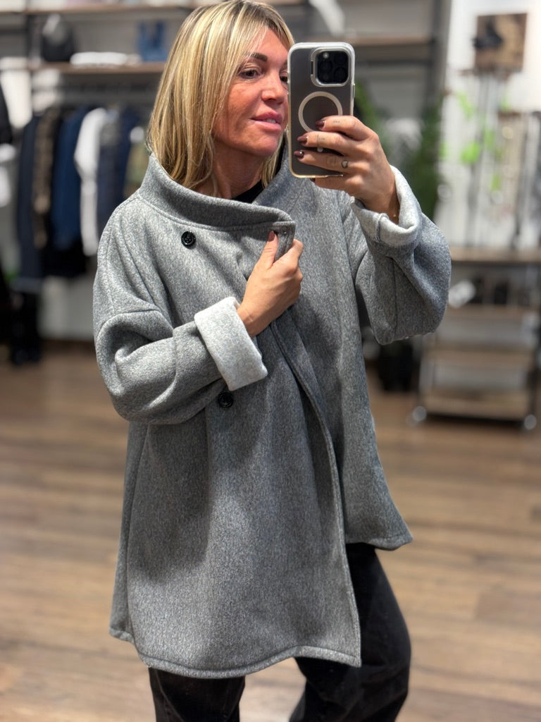 Giacca in panno asimetrica