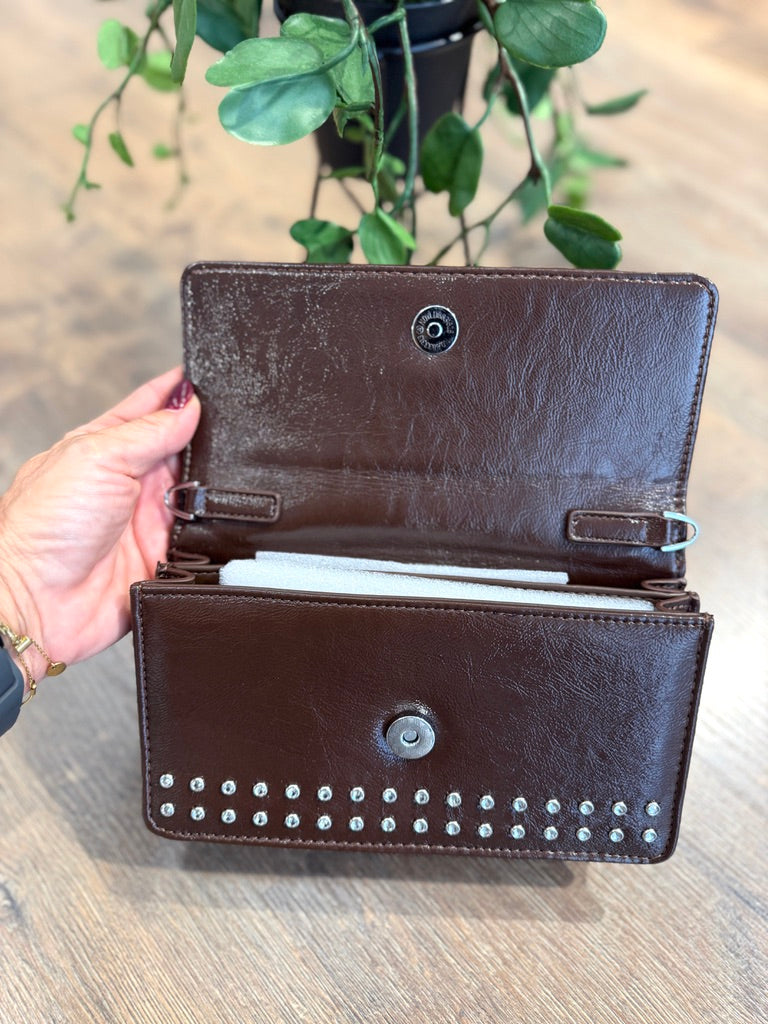Mini borsa ricoperta da strass