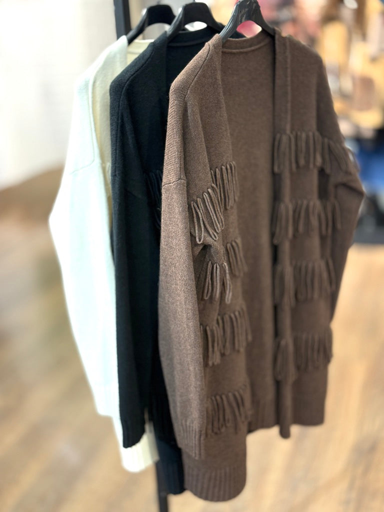 Cardigan frange parte anteriore