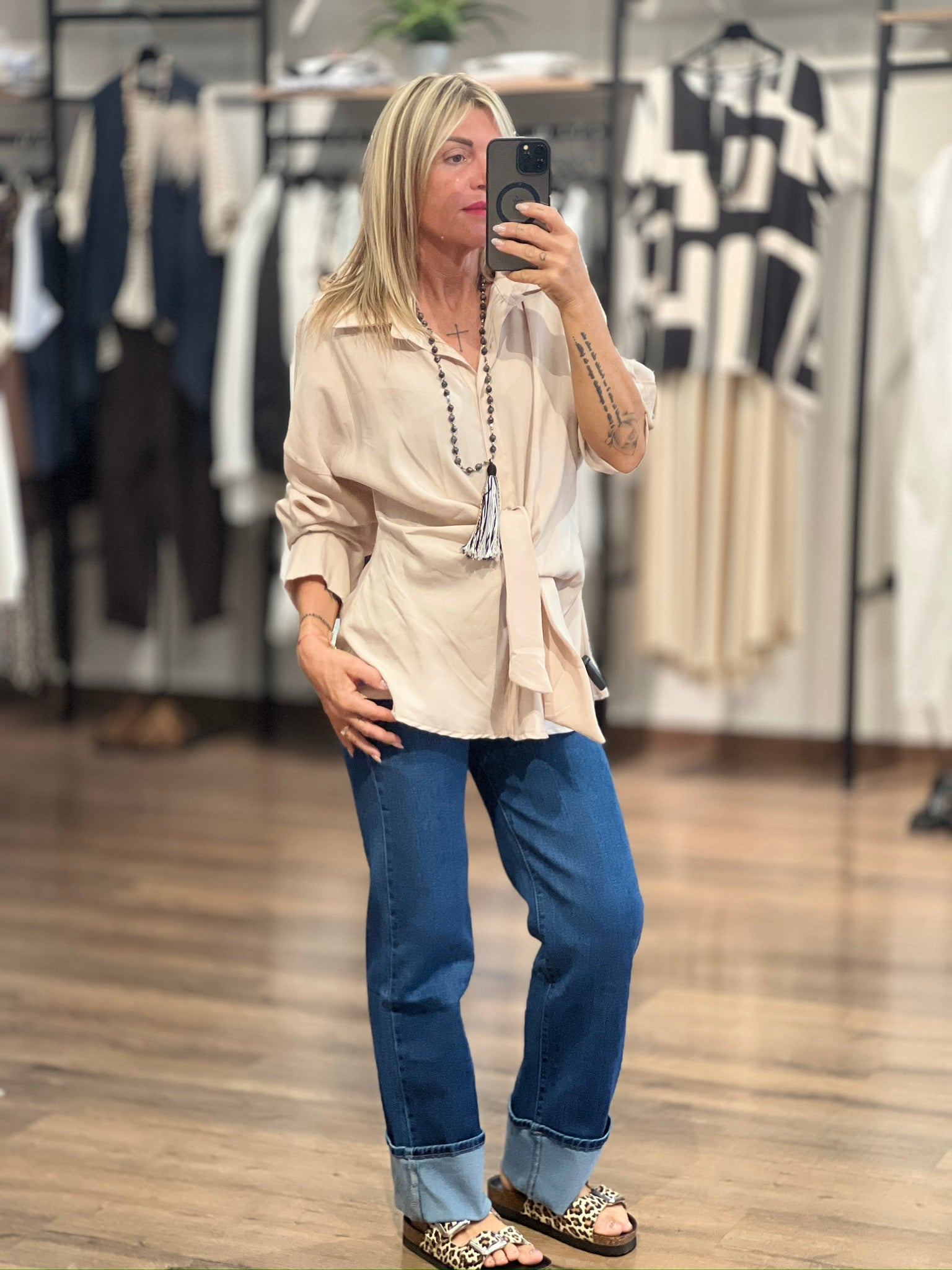 Jeans con risvolto