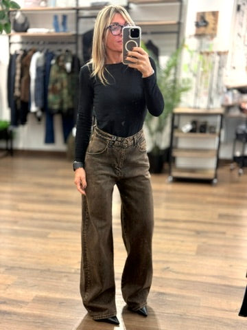 Jeans palazzo slavato