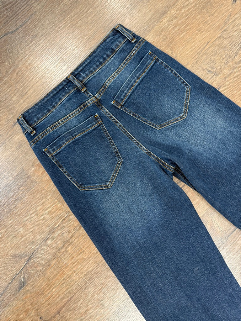 Jeans con risvolto alto