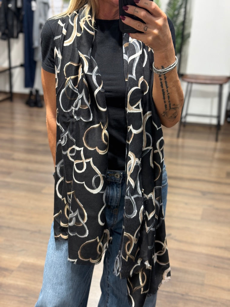 Sciarpa con cuori stilizzati